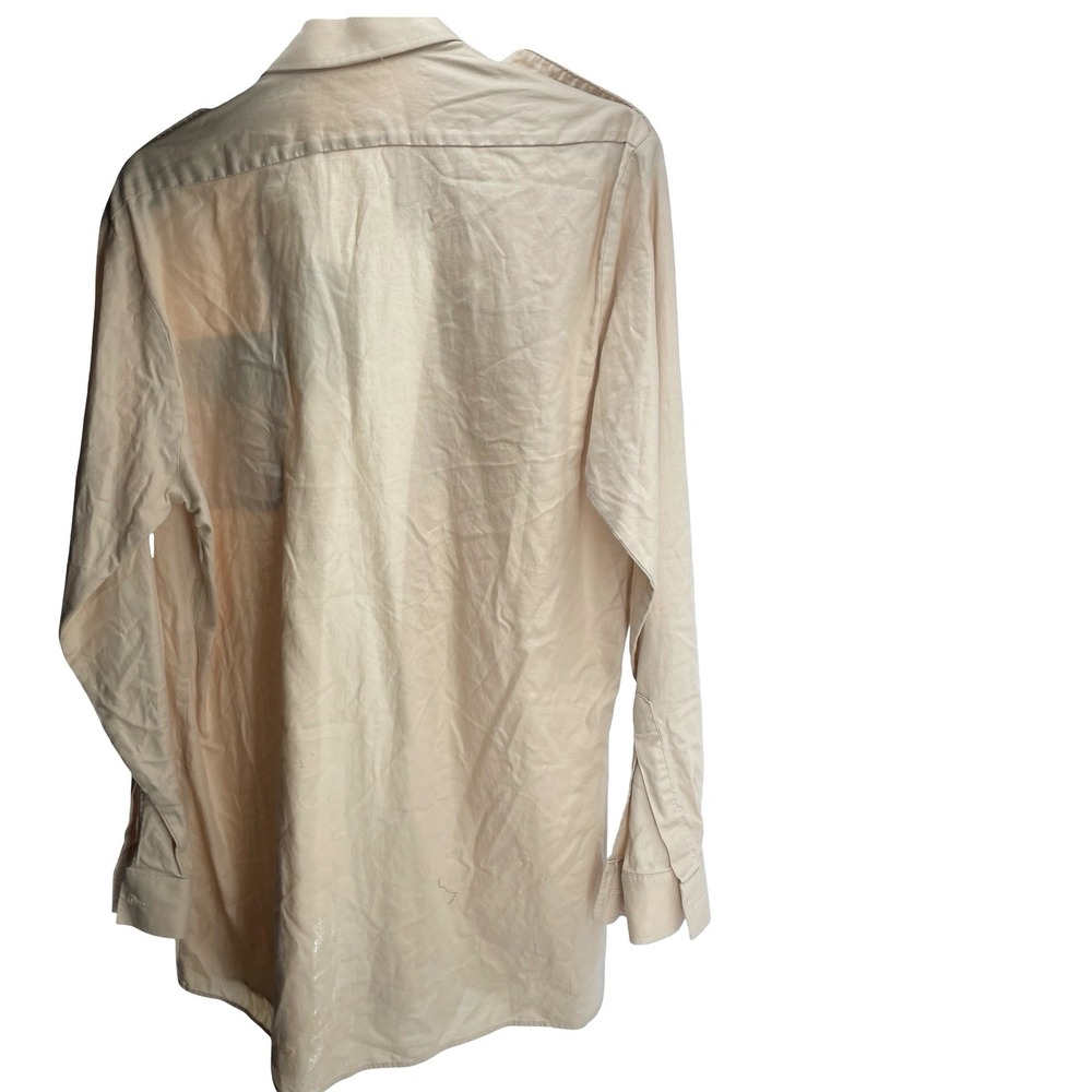 Unbranded Men's Shirt Safari Military Tan Beige Cotton Large
